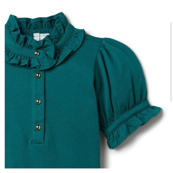 Janie and Jack size 6 forest green top - Picture 3 of 6